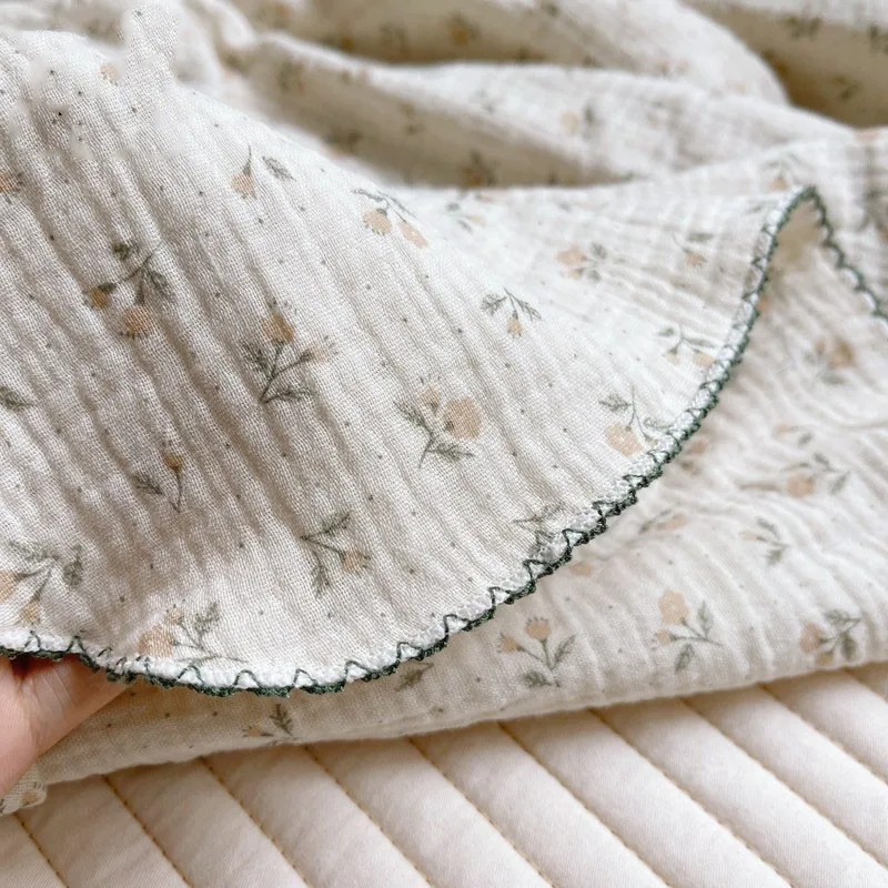 Muslin 100% Cotton Baby Blanket 120*130cm Soft Newborn Blankets 4 Layers Bath Gauze Infant Swaddle Wrap Sleepsack Stroller Cover