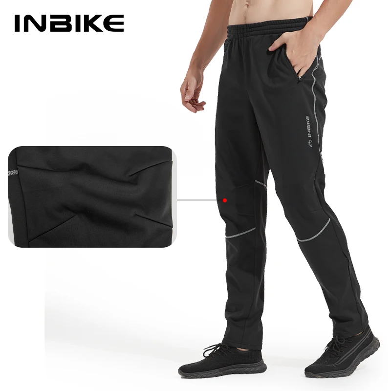 INBIKE Winter Fleece Pants Men, Windproof and Warm, for Cycling Running Hiking and Other Outdoor Activities