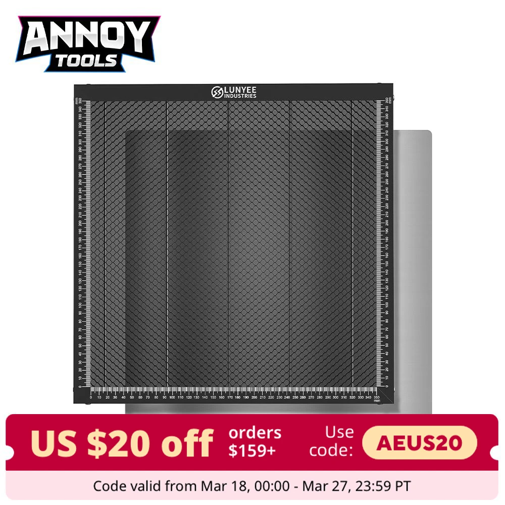 Honeycomb Laser Bed 350mm × 350mm Working Table for Laser Engraver and Cutter Machine, Aluminum Panel