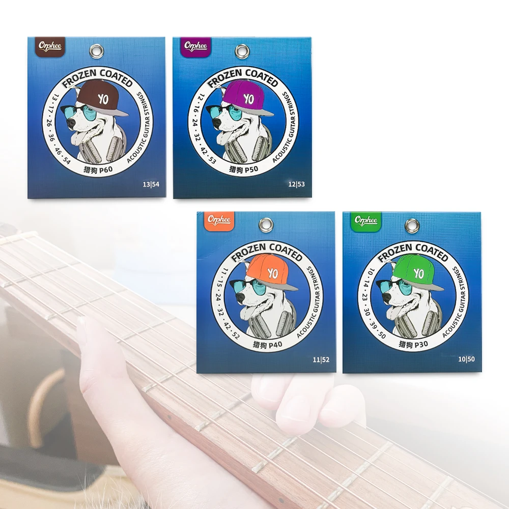 

Orphee Струны для акустической гитары P серии замороженные нано-покрытие фосфорной бронзы обмотки гитарные аксессуары