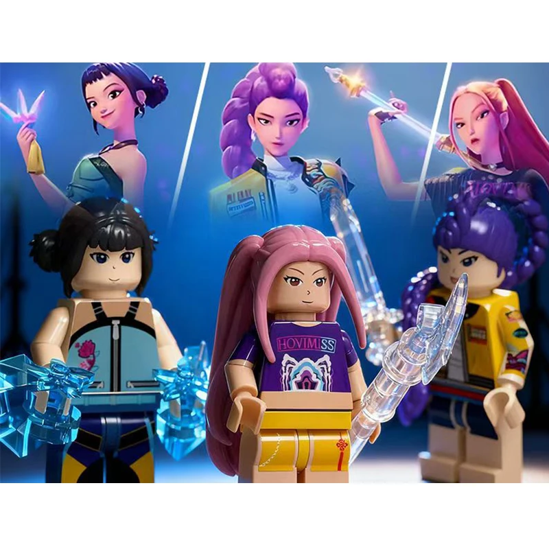 Mini Kpop Demonen Jagers Bouwsteen 1/2/3pcs Leuke 4.7cm Zoe Rumi Mira Kpop meisje Groep Gemonteerd Beeldje Speelgoed Voor Fans Geschenken