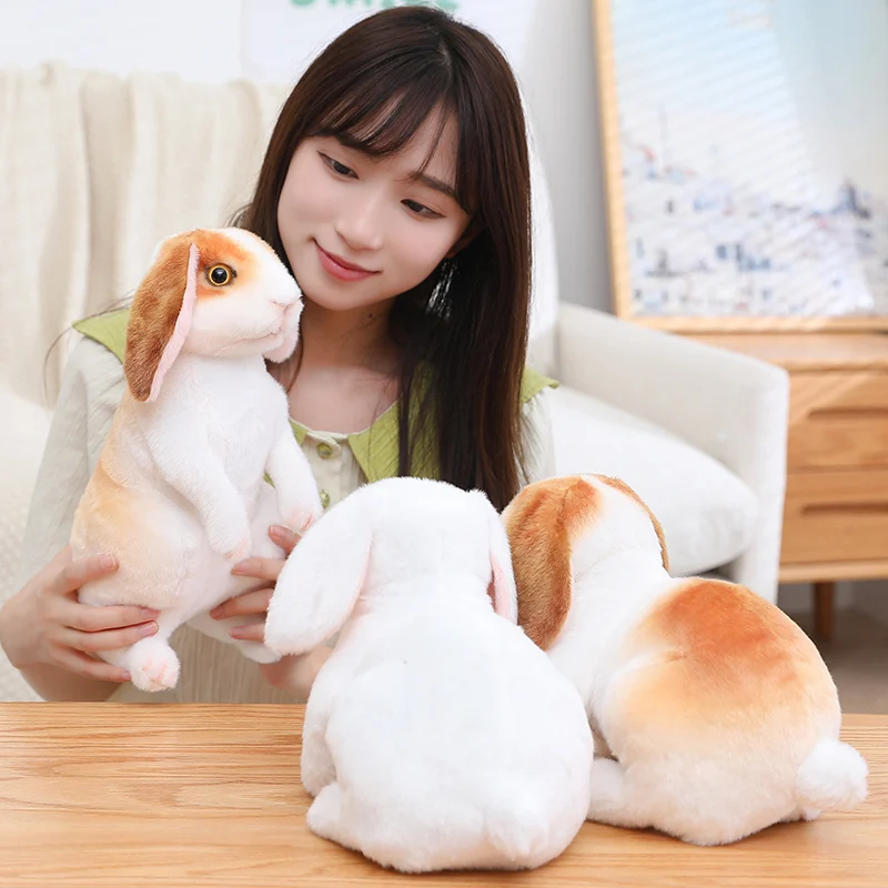 Simulation Cute Rabbit Plush Fur Realistic Kawaii Animal Easter Bunny Rabbit Toy Model Gift Home Decoration Kids Birthday Gift