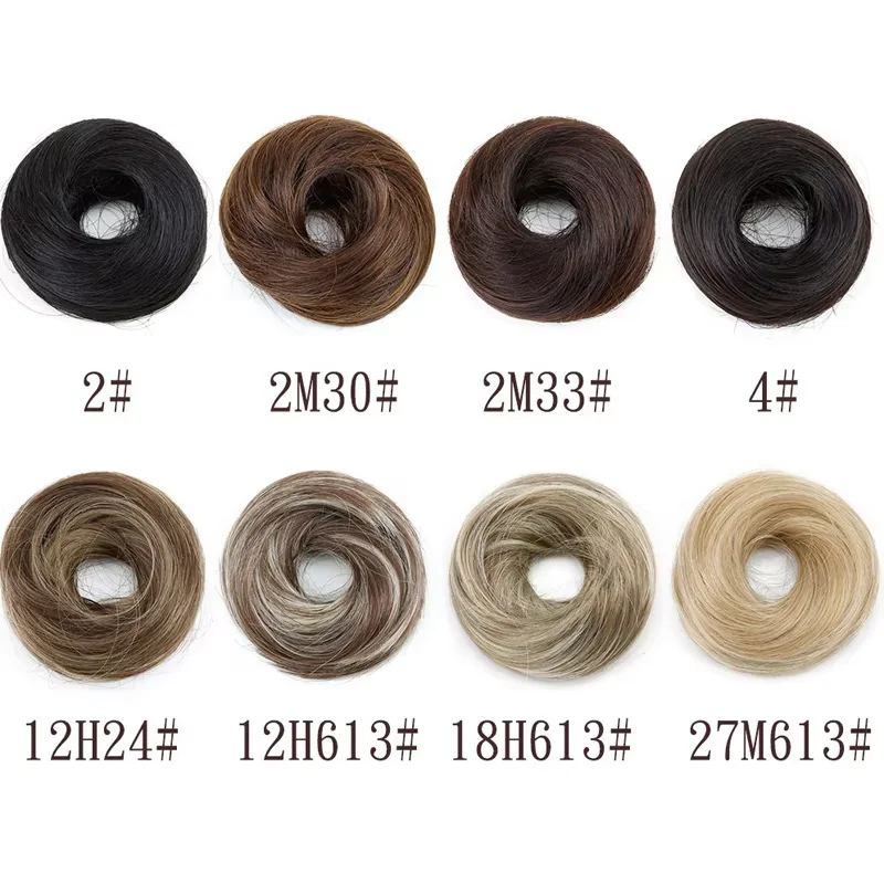 كعكة الشعر الاصطناعية المستقيمة أوبدو شينيون مع وصلة شعر مرنة للنساء إكسسوارات الشعر اليومية الكسولة