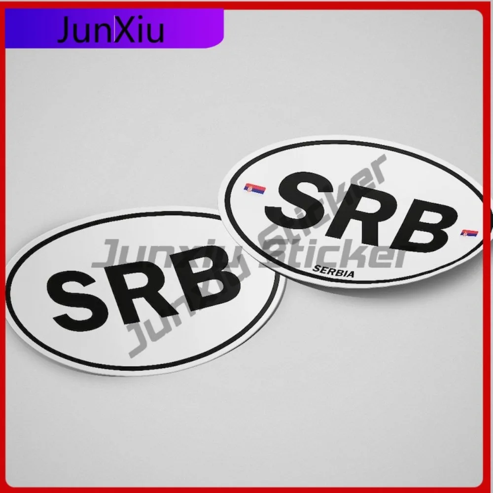 

Serbia Flag Sticker Oval-shaped White and Black Country Creative Motocross Car Bumpers Waterproof Anti UV Auto Accessories