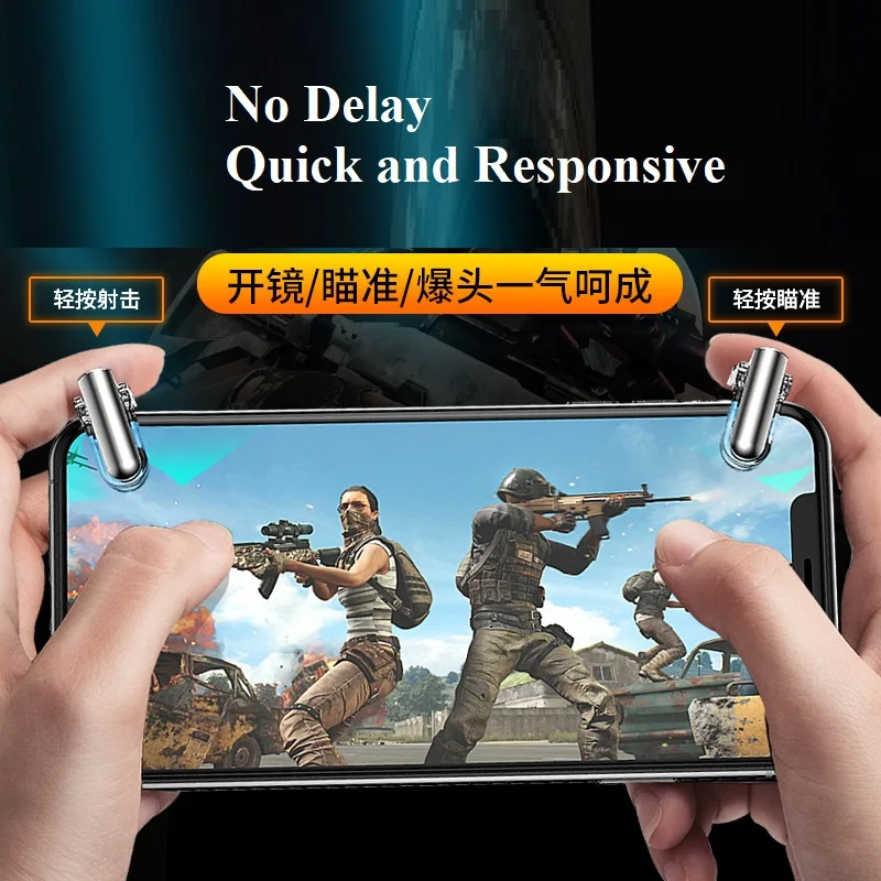 High Quality GT01 Metal Mechanical Alloy Mobile Phone Gaming Trigger Controller Handle Joystick Key for PUBG