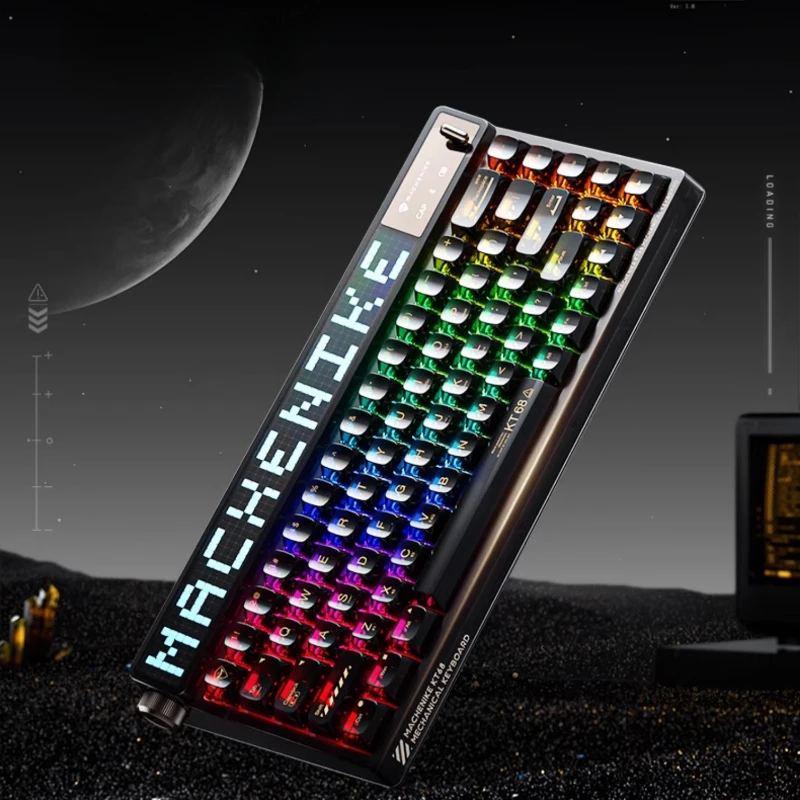 Imagem -04 - Smart Screen Ttc Axis Teclado Mecânico Jogos Esports Tri Mode Full Key Hot Swap Ergonomia Rgb Backlit Gasner Estrutura Kt68