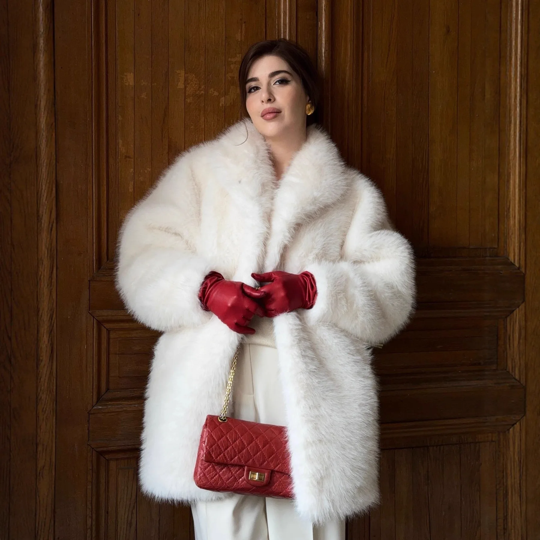 Elegant Faux Fur Fuzzy Short Commuter Minimalist Winter Women's Coat