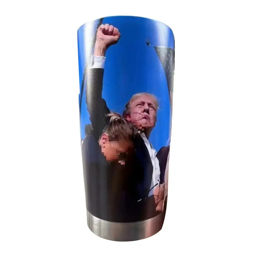 Double-walled Insulated Mug 2024 Trump Election Insulated Stainless Steel Tumbler Leak-proof Lid Non-slip Base for Men for Trump