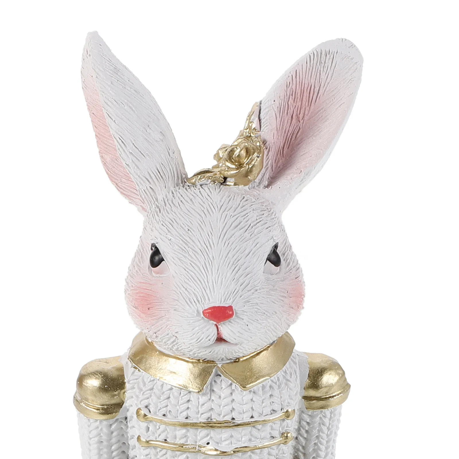 6.7 Inch Easter Bunny Nutcracker Resin Rabbit Sculpture Holiday Bunny Soldier Ornament Spring Party Table Decor