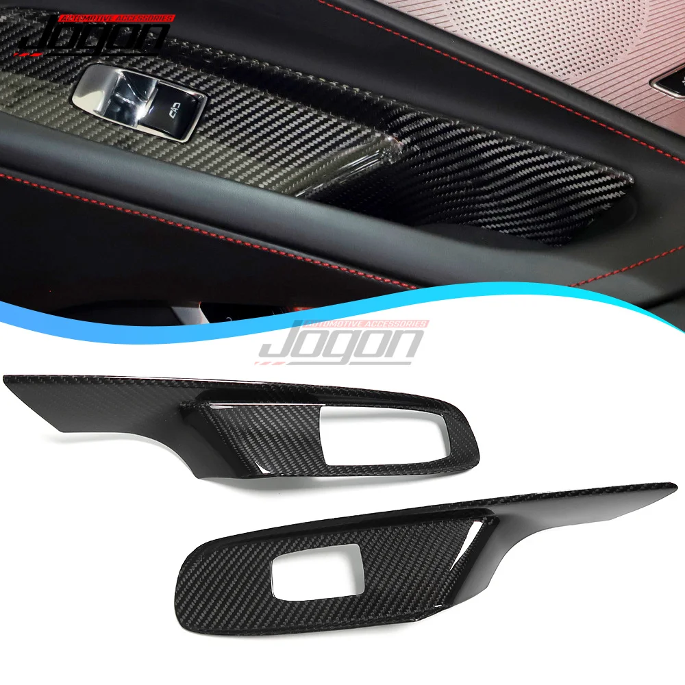 

2 Pcs Car Window Switch Lift Button Frame Cover Trim For Chevy For Chevrolet Corvette C8 Stingray Sports Coupe 3LT Z06 2020-2023