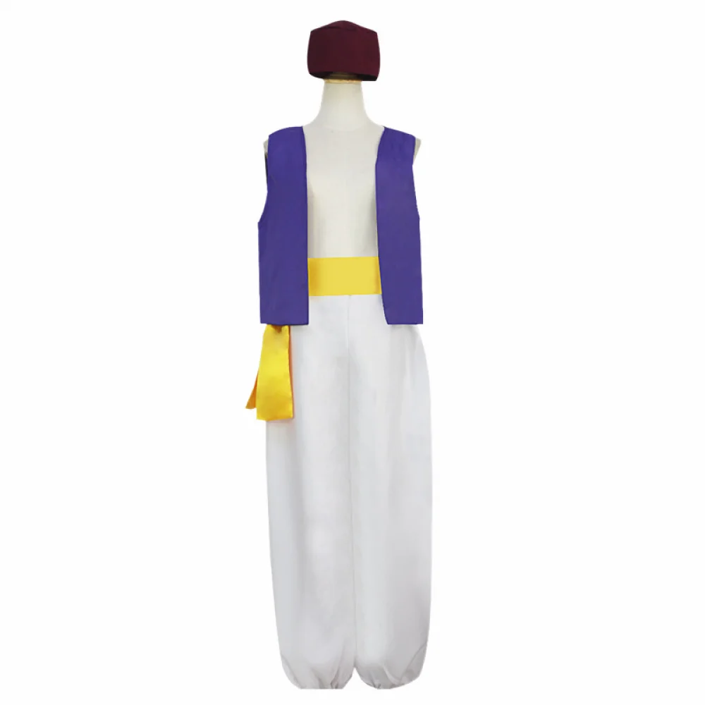 Anime Men Cosplay Prince Costume Purple Vest Fairy Tale Cartoon Character Performance Halloween Outfits Full Set with Headgear