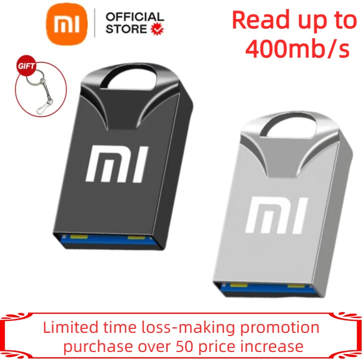 Xiaomi High -capacity Speed USB Flash Drives 2TB 3.0 128GB Black Free Keychain Pen Drive Storage Memory Stick Mini Business Gift