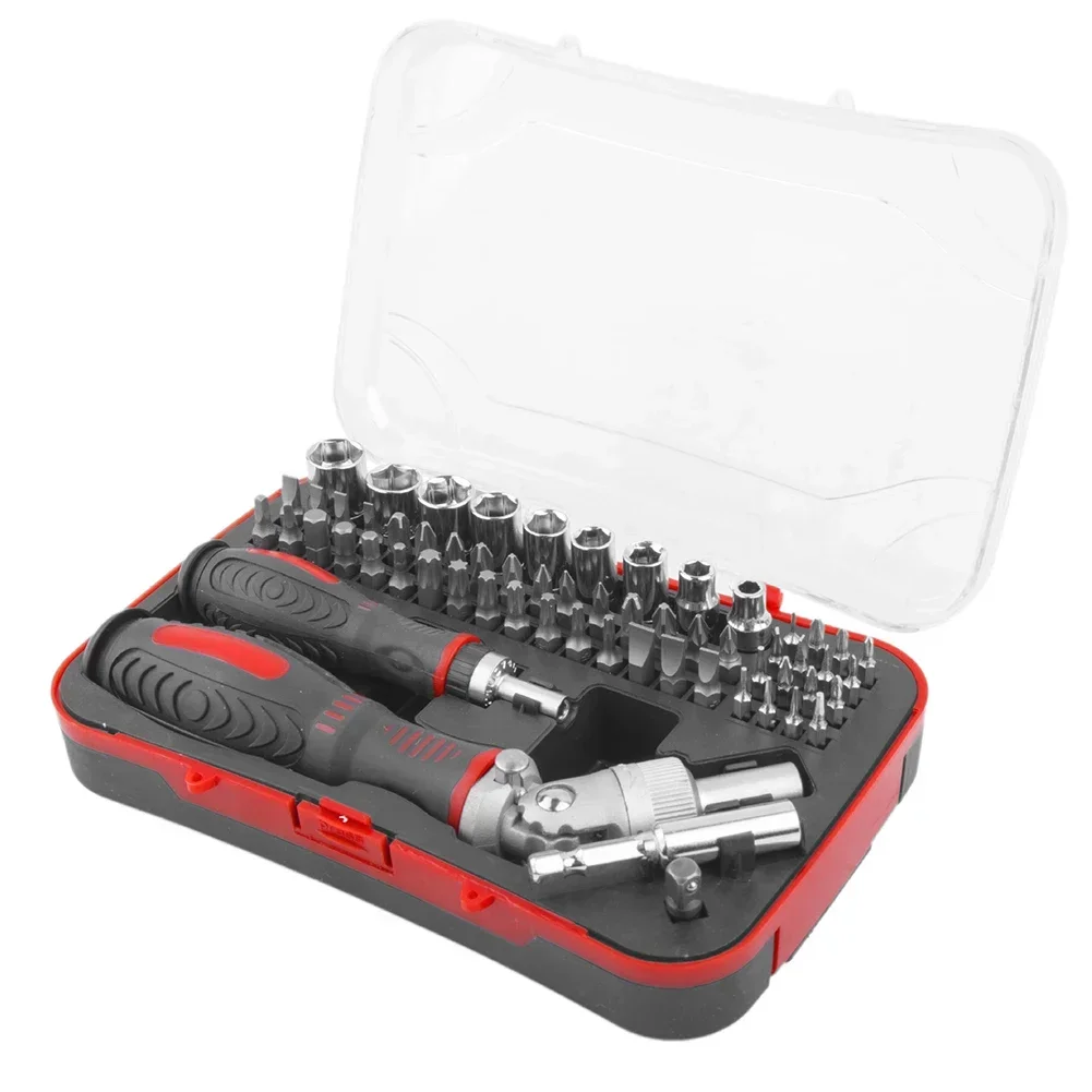 

61 шт., отвертка с храповым механизмом, отвертка Torx Hex 1/4 дюйма, адаптер, торцевой ключ, гаечный ключ для авторемонта, ручные инструменты