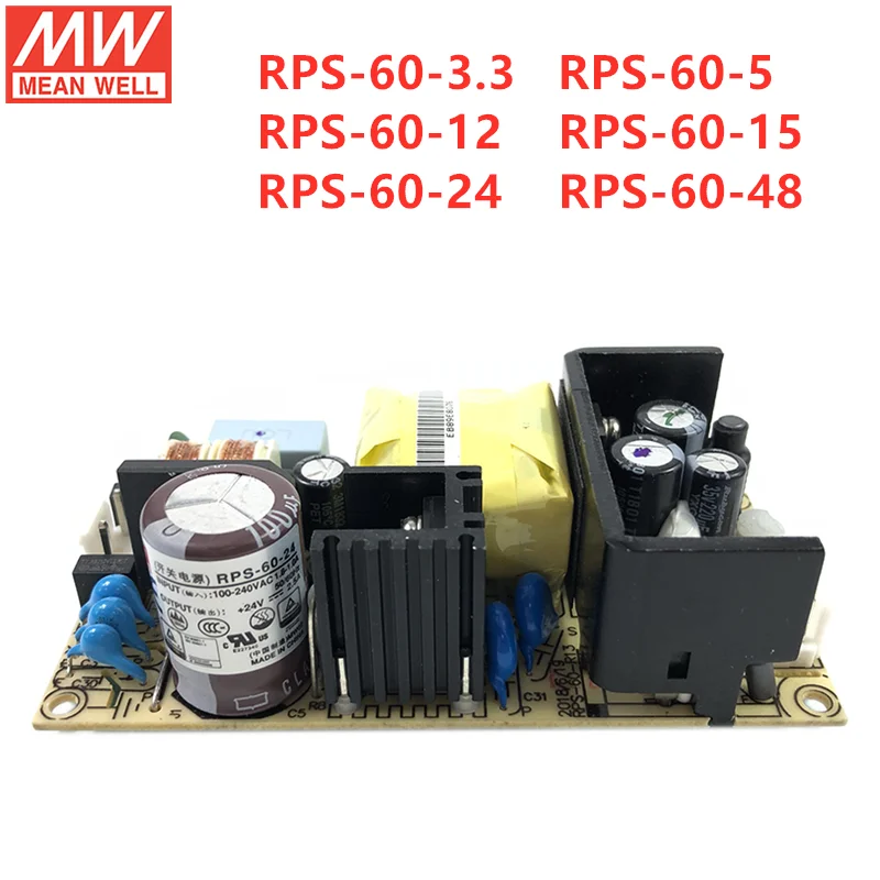 MEAN WELL PCB Medical Type RPS-60 Series Single Output Switching Power Supply RPS-60-3.3/5/12/15/24/48V