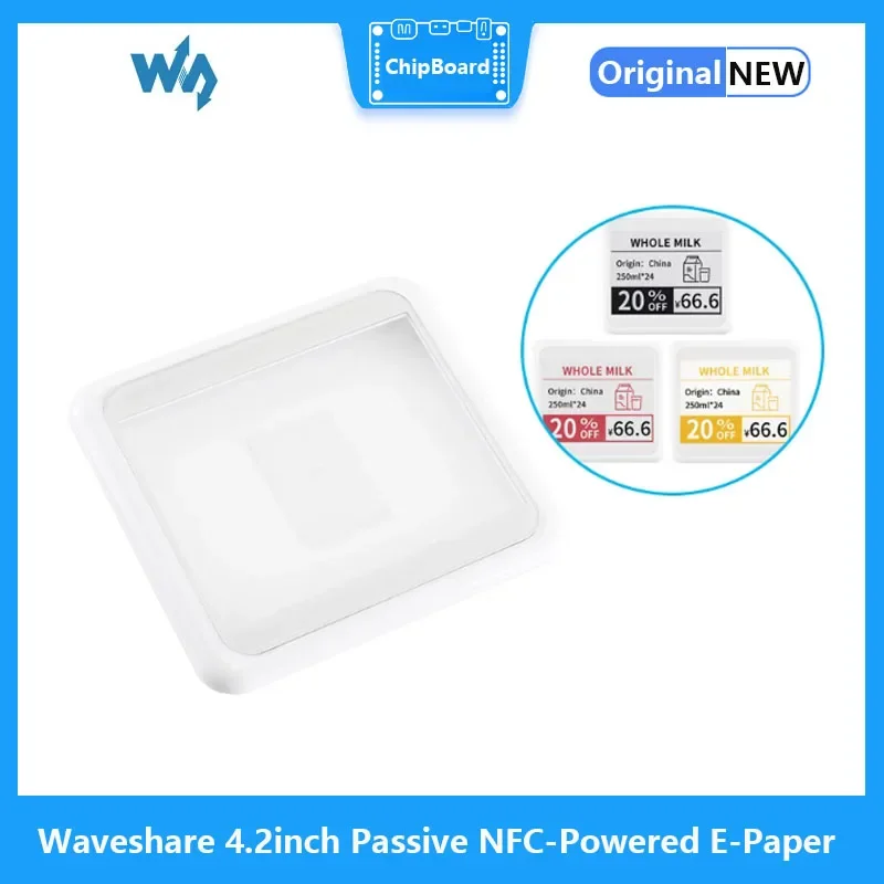 Waveshare 4.2inch Passive NFC-Powered e-Paper, No Battery, Wireless Powering & Data Transfer,ABS Plastic Shell