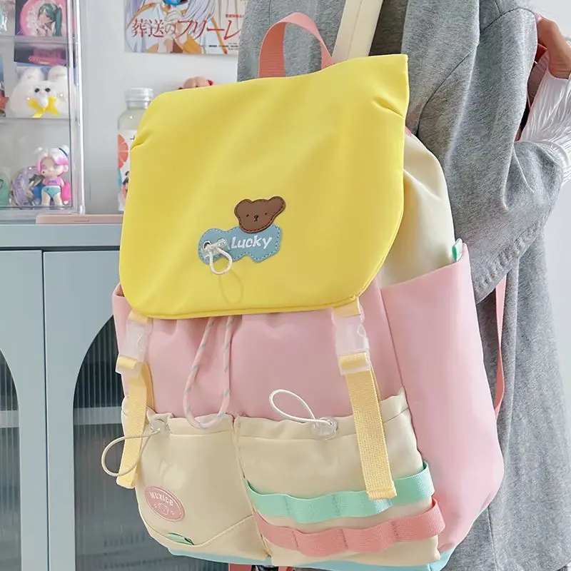 

Women's Dopamine backpack sports backpack large capacity outdoor hiking backpack Cute Girl Cartoon Kawaii Sweet Daypack Bag