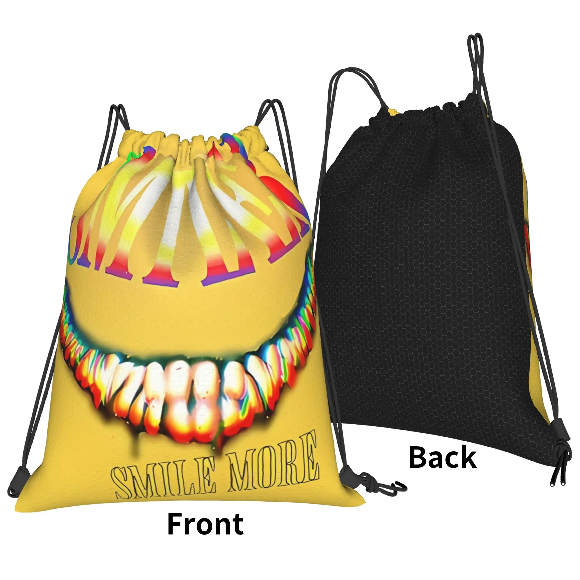SMILER Smile More Backrooms entity Portable Drawstring Bags Hiking Riding Gym creepy aesthetic Storage Backpacks
