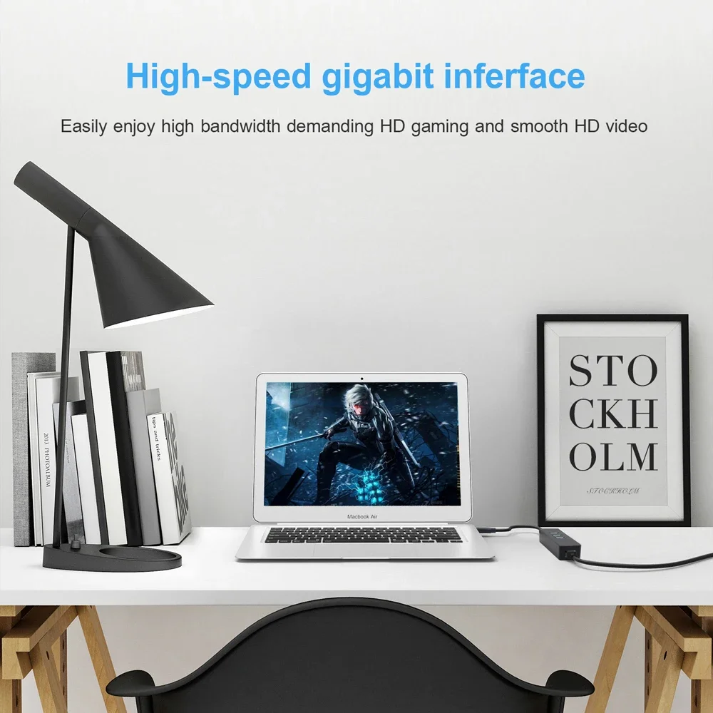 Adaptateur Ethernet USB vers Rj45 Lan filaire, carte réseau pour PC Windows 10 MAC, ordinateur portable, Macbook