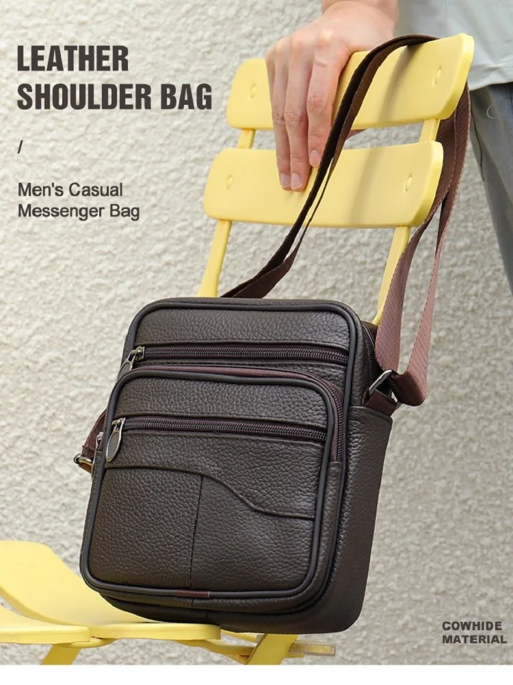 

Мужская сумка на одно плечо из воловьей кожи первого слоя, маленькая сумка через плечо из натуральной кожи, деловая повседневная сумка для мобильного телефона