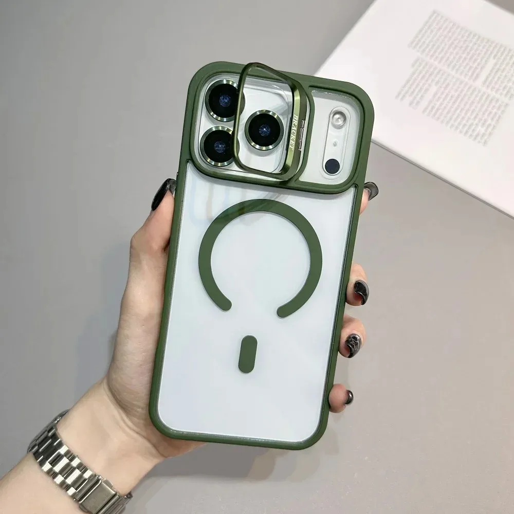 Armor Metallständer für MagSafe Handyhülle für iPhone 18 Pro 17 16 15 14 13 12 Pro Max Plus Magnetische Kabellose Ladung Harte Hülle – Detail 11