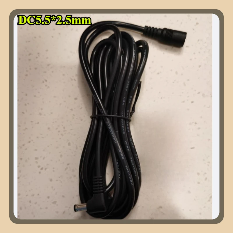 

19V 24V DC Power Plug 5.5mm*2.5mm Bent Male to DC5.5mmx2.5mm Female Head Adapter Extension Cable Wire Length 0.5/1.5/3m 18AWG