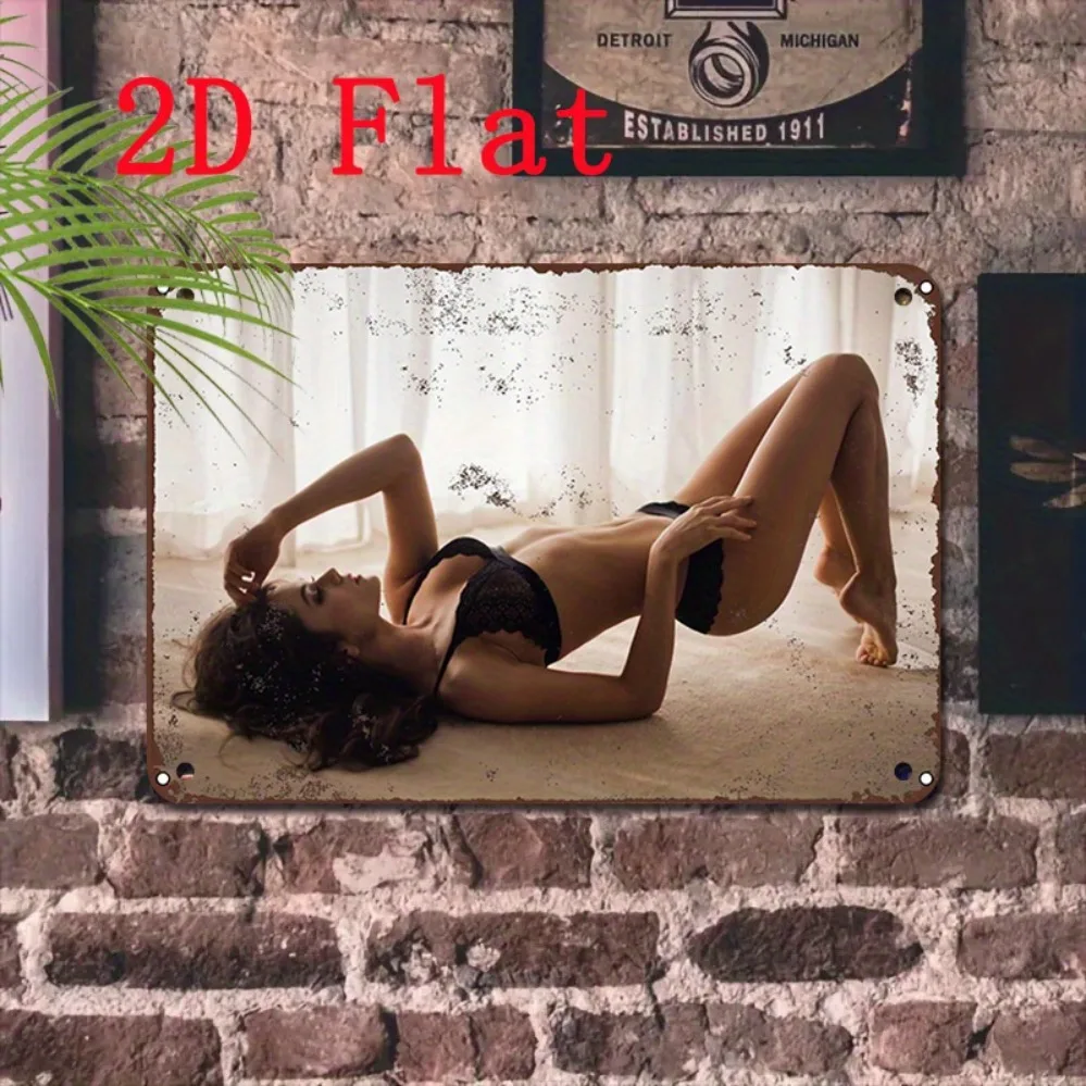 BRAHMIHITA Retro Beach Model Metal Wall Decor 8x12 Inch - Durable Iron Sign for Man Cave Bedroom Bathroom Hanging Home Decora