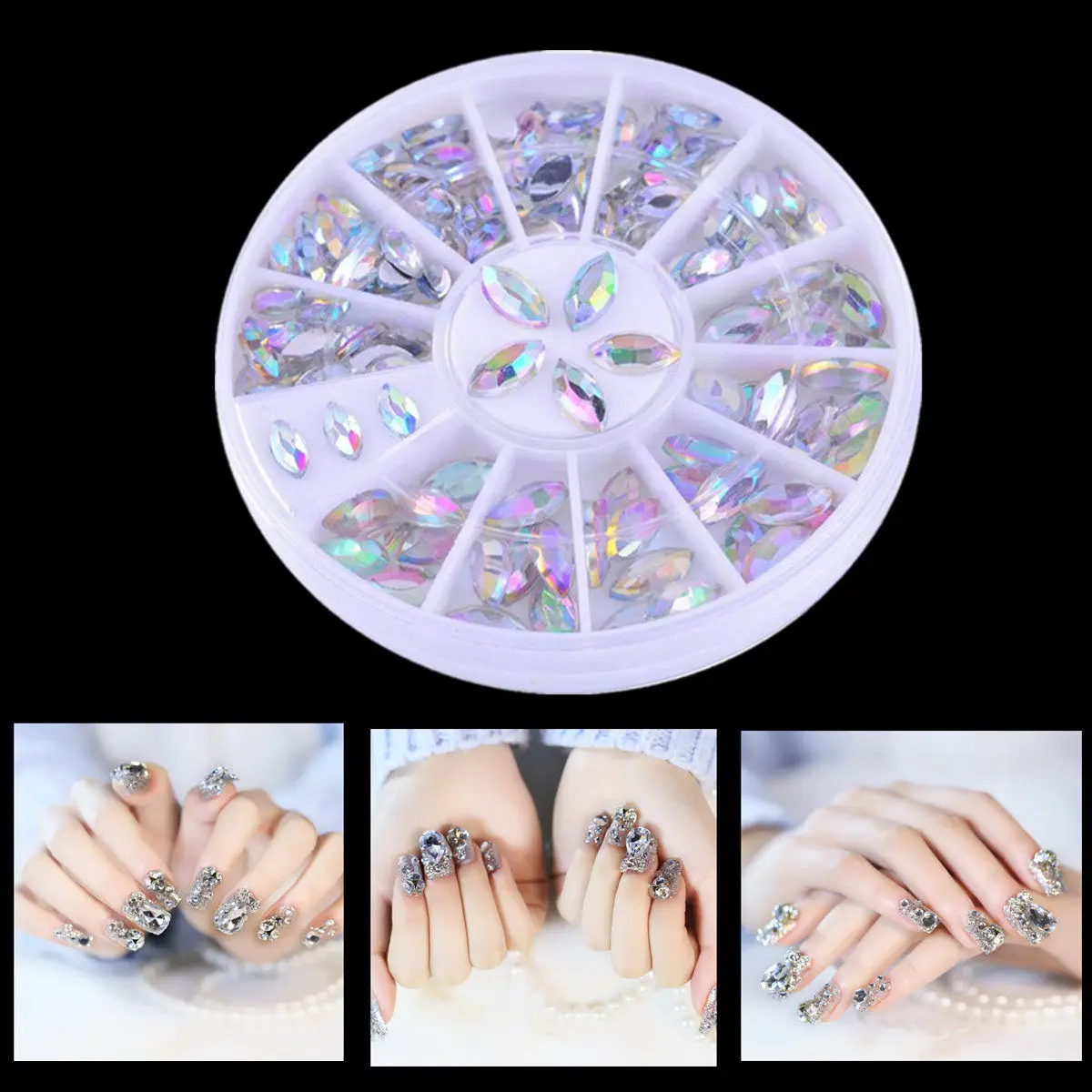 Crystal Ab Color Changing Rhinestones Nail Art Flatback Decorations for Nail Jewelry Making Accessories Rhinestones