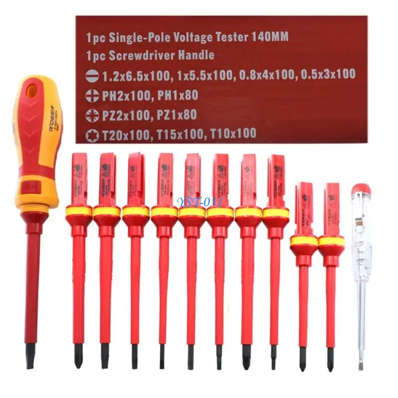 

E15A 13 In 1 Insulated Screwdriver High Voltages Safety Professional Electrician Tool