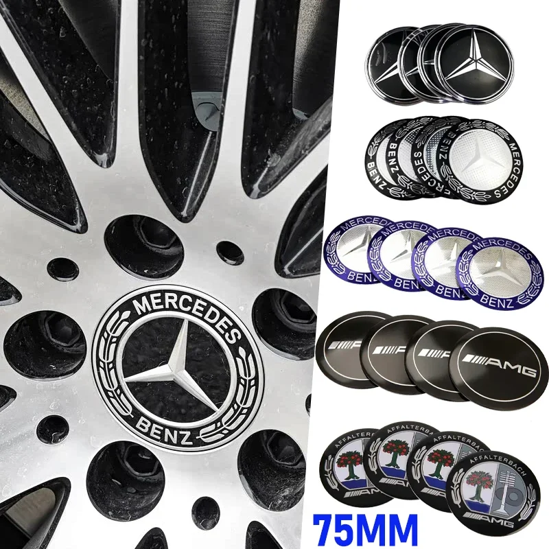 75mm Car Wheel Hub Rim Center Sticker for W203 W204 W205 W209 W210 W211 ...