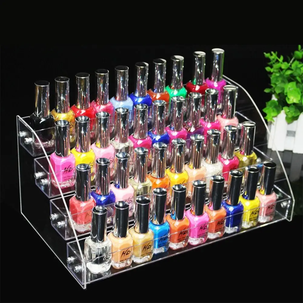 3/4/5/6/7 Layers Nail Polish Display Stand Acrylic Transparent Cosmetic Organizer Shelf Multifunction Multi-layer