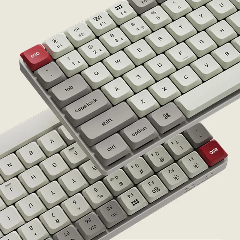 لوحة مفاتيح الألعاب الحصرية Keycron K3 Max ريترو رمادي 3 أوضاع بلوتوث لوحة مفاتيح ميكانيكية ذات محور منخفض مناسبة لهدايا الألعاب