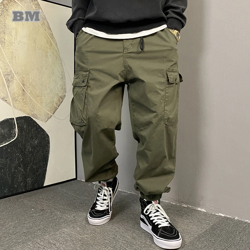 Japanese Streetwear Trend Cargo Pants Men Clothing Harajuku Casual Multi-Pocket Jogging Pants Loose Trousers Tactical Joggers