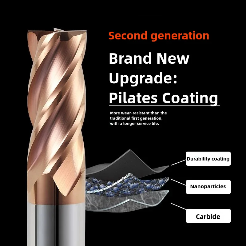 Tungsten Steel Milling Cutter Alloy Coating HRC55 4 Flute Face Mill Metal CNC Cutting tool high quality Milling Tool