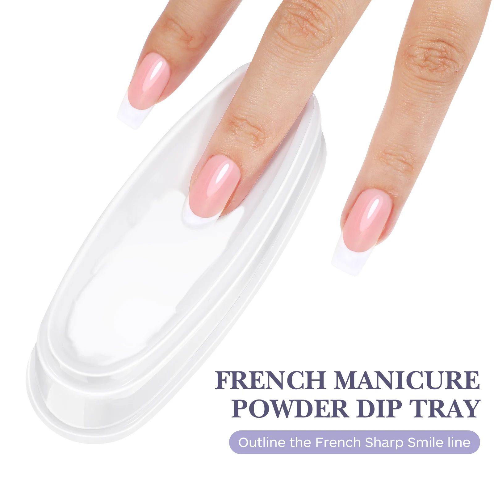 

3 Pcs Nail Dip Powder Jar Tray Dipping Trays French Tip White Plastic Safe DIY Manicure Tool Nail Art Supplies