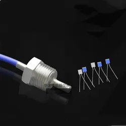 High Temperature PT100 Temperature Sensor Water Pipe DN15 DN20 G1/2 Thread Waterproof Thermal Resistance Probe Silicone Wire