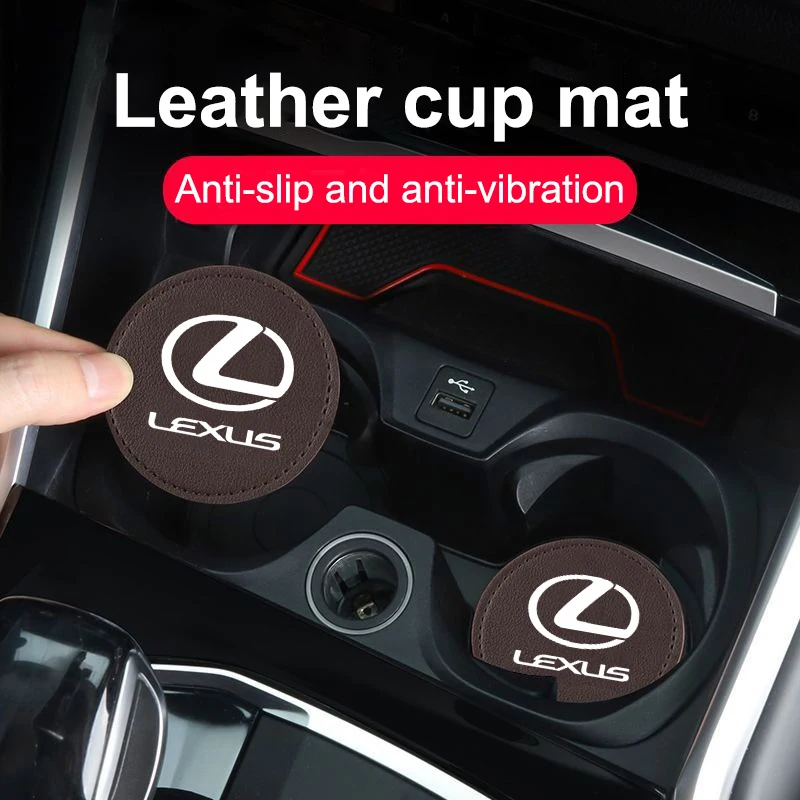 2pcs High-end Car Water Cup Coaster Personality Durable Non-slip Pad Accessories For F Sport Lexus GS IS250 CT200H RX350 2016