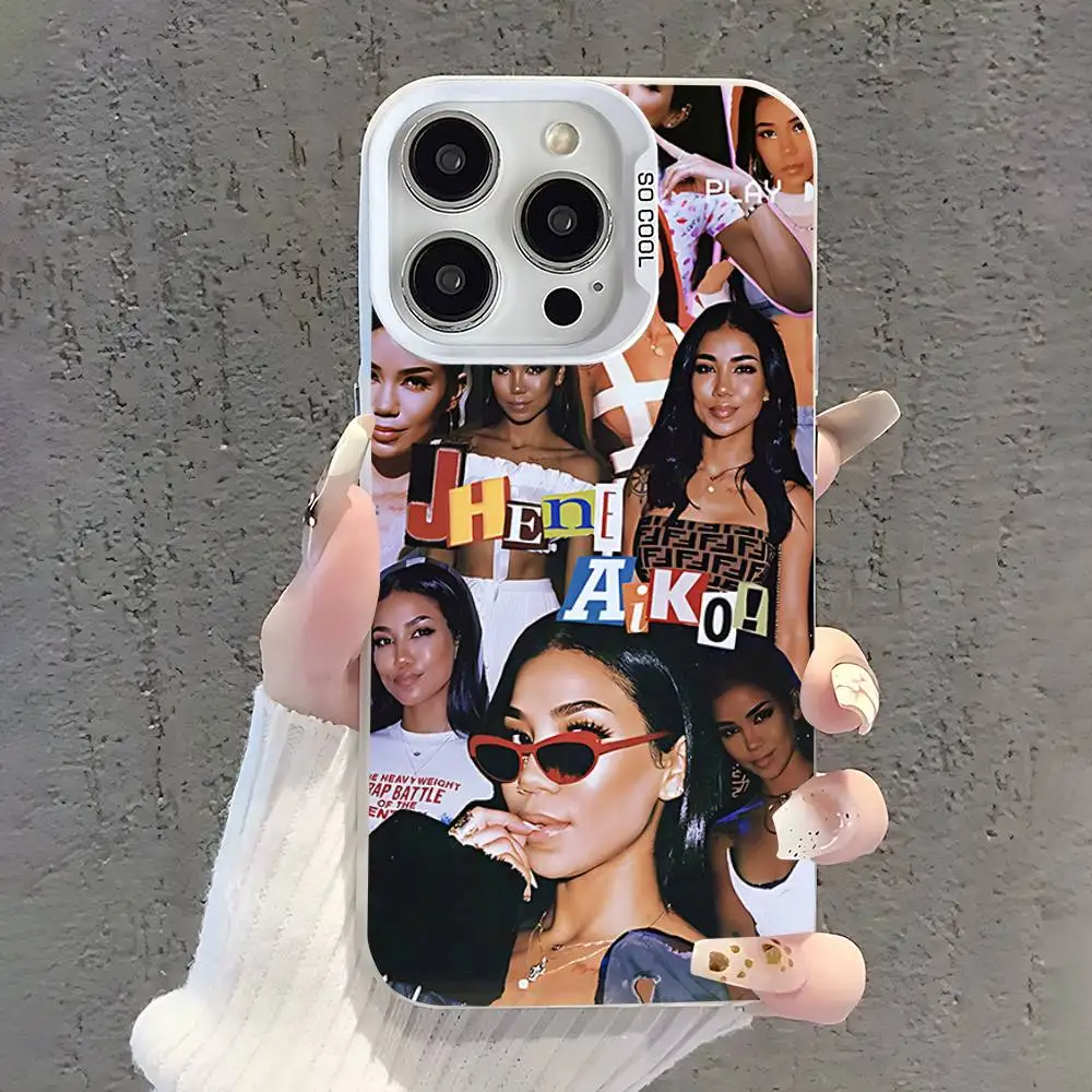 حافظة هاتف J-Jhene A-Aiko لهاتف iPhone 17,16,15,14,13,12,11,Pro,XS,Max,Plus,Mini,SE غطاء مقاوم للصدمات من الحلوى البيضاء غير اللامعة