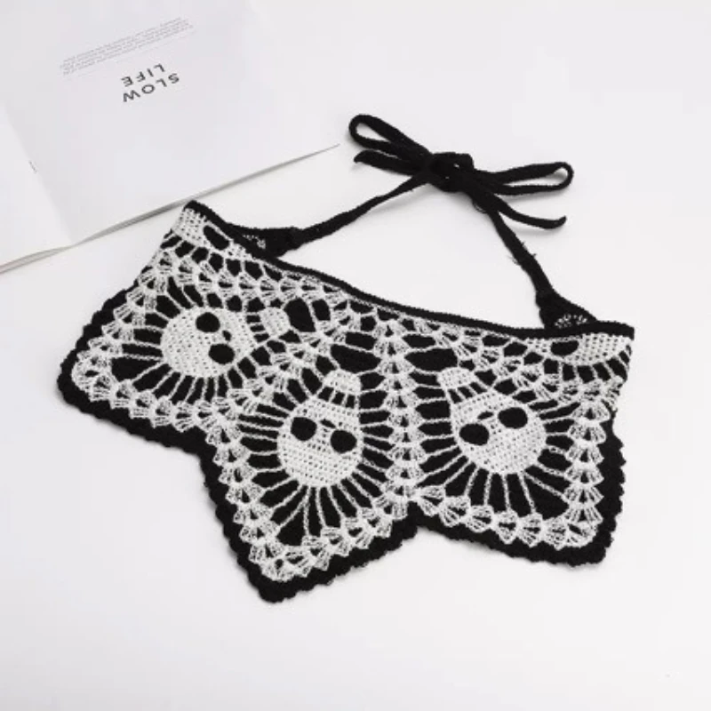 Bat Halloween Bag Headscarf Hat Knitted Cotton Triangle Scarf Skull Spide Headband Headgear Women Girl All Saints Day Gift