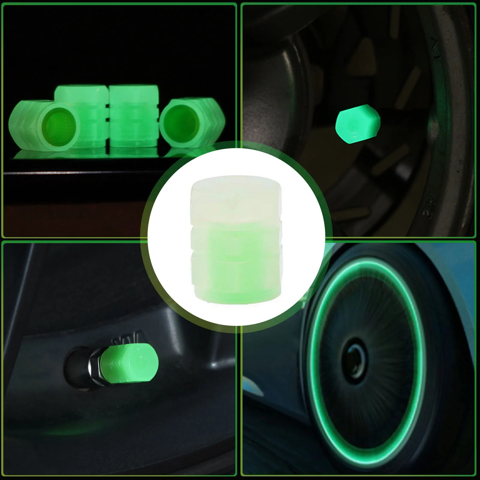 4 Pcs Universal Colorful Luminous Tire Valve Cap Car Wheel Hub Glowing Styling Decoration Auto Accessories For Motorcycle Bike