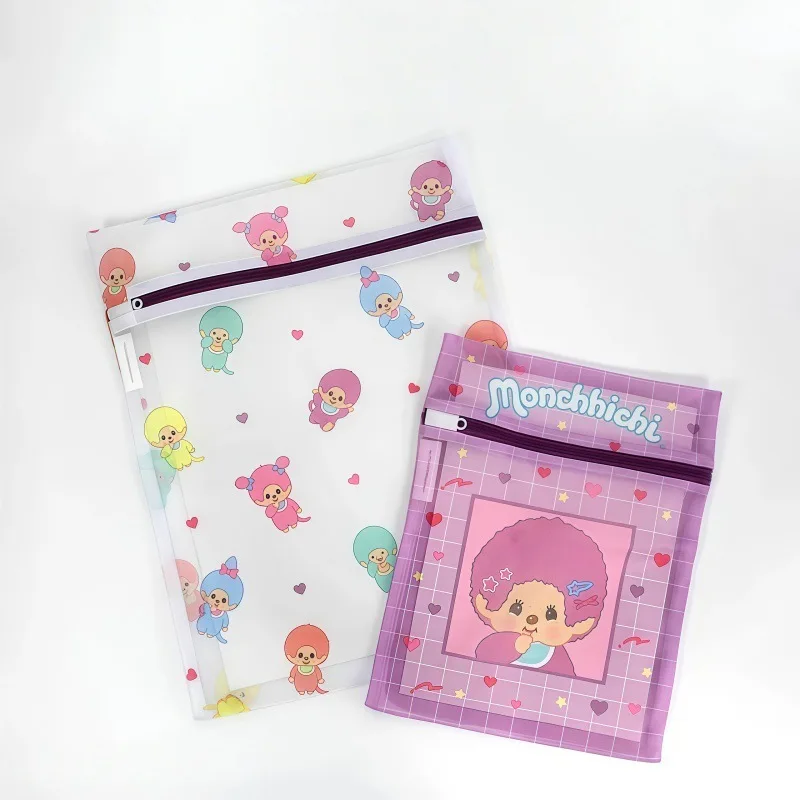 2pcs Cute Mengqiqi Laundry Bag Two Piece Set Washing Machine Special Mesh Bag Clothes Underwear Mesh Bag Gift