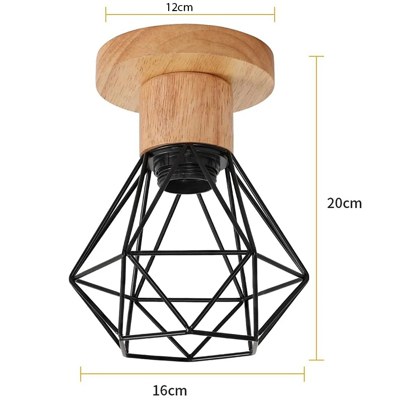 錬鉄製の木製天井ランプ,廊下とバルコニー用のミニマリスト照明,アメリカンスタイル