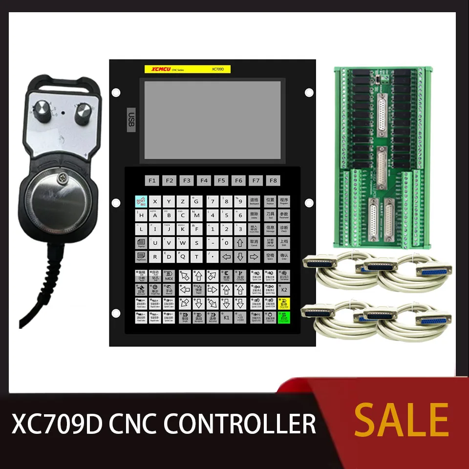 

XC709D 3/4/5/6 Axis USB CNC System Controller FANUC G Code Supports Offline Milling, Boring, Tapping, and Drilling Feed