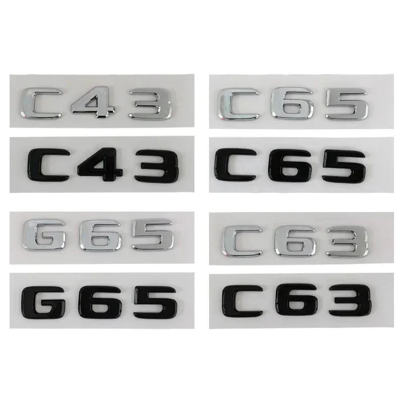 

3D ABS Chrome For Mercedes Car Rear Trunk Letters Badge Sticker C63 C43 C63 G65 W205 W204 G65 W463 AMG Emblem Logo Accessories