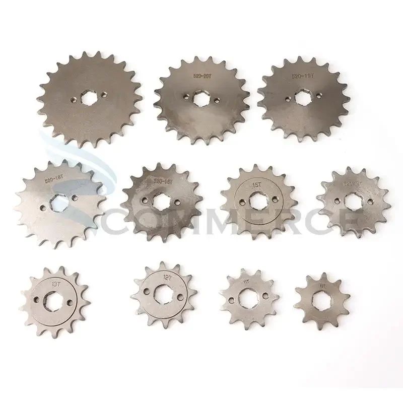 520# 20MM 10 11 12 13 14 15 16 18 19 20 21 22T Tooth Front Engine Sprocket Chain for 150 200 250cc ATV Quad Dirt Bike Motorcycle