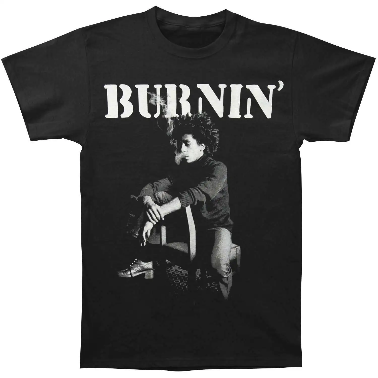 Men'S Bob Marley Burnin' T Shirt Small Black