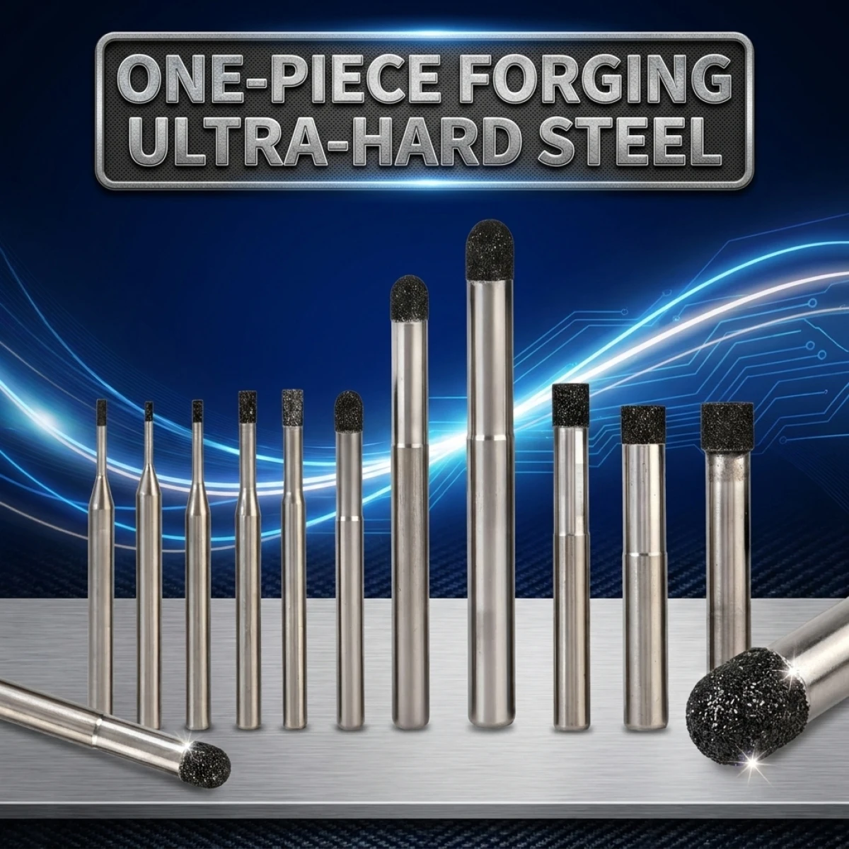 

Flat Bottom Sintered Diamond Cutter for Hard Ceramics Tungsten Steel Efficient CNC Grinding Tool Burr End Milling Router Bit Set