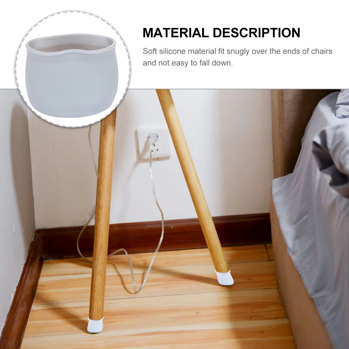 

50Pcs Chair Leg Protectors Silicone Covers Floor Mute Pads for Dining Desk Kitchen Stool Chair Feet Sleeves Gray