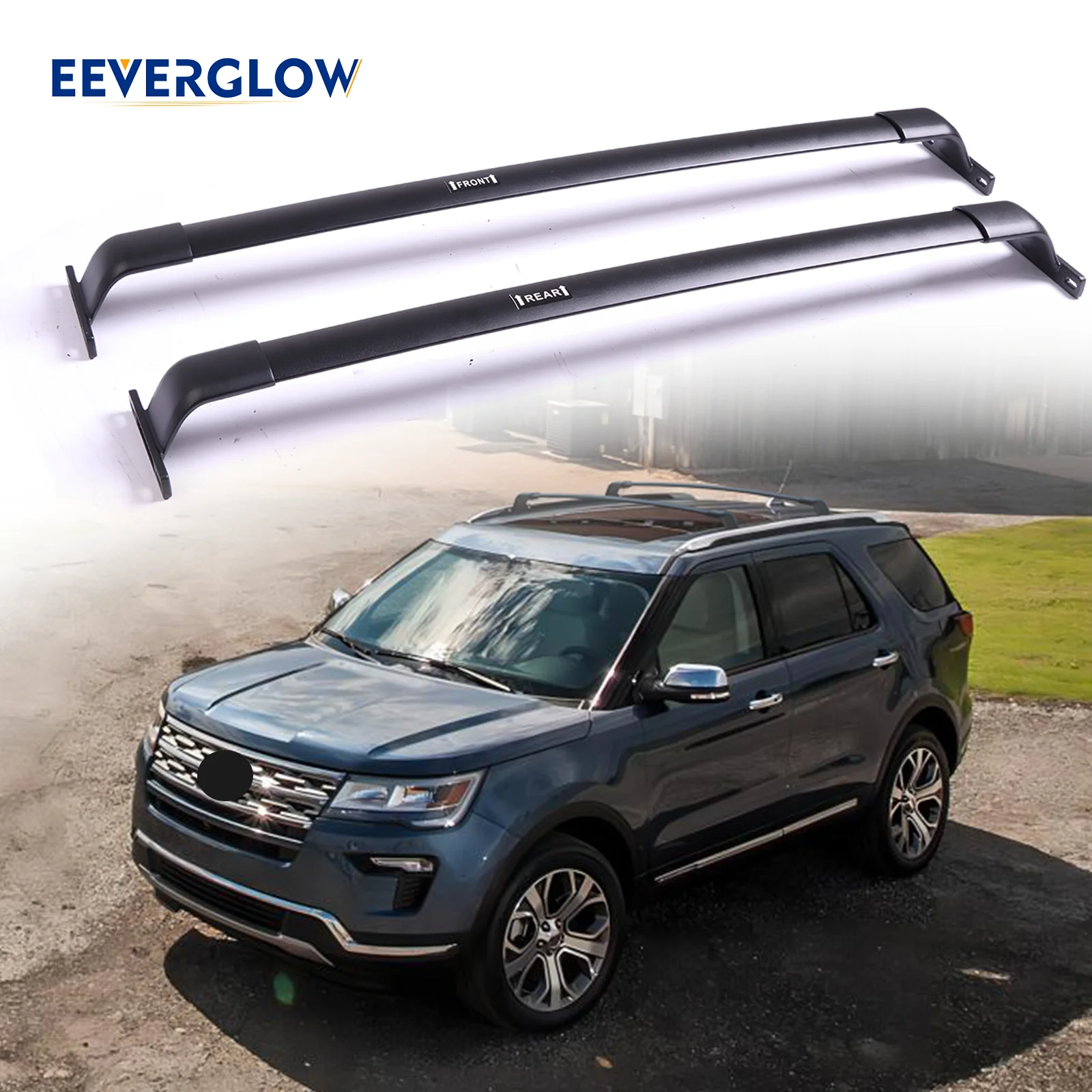 

220 LBS Roof Rack Cross Bars Fit for Ford Explorer 2016-2019 Black Carrier Bars