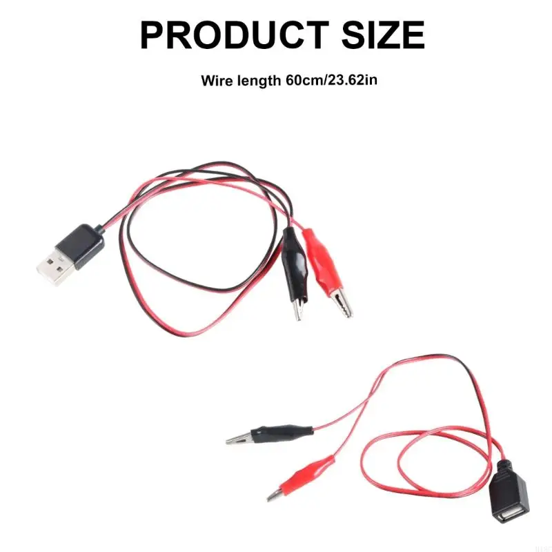 สายอะแดปเตอร์ USB 5V 918C พร้อมปลายคลิปสำหรับการเชื่อมต่อที่รวดเร็ว ใช้งานง่ายสำหรับพัดลม แสงไฟ และอื่นๆ