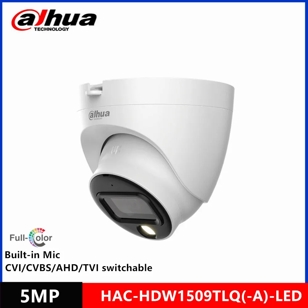 Dahua HAC-HDW1509TLQ(-A)-LED 5MP Full-color built-in Mic Eyeball HDCVI Camera support CVI/CVBS/AHD/TVI Switchable